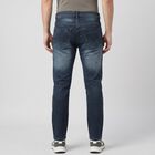 Men's Navy Blue Slim Fit Washed Jeans, गहरा नीला, small
