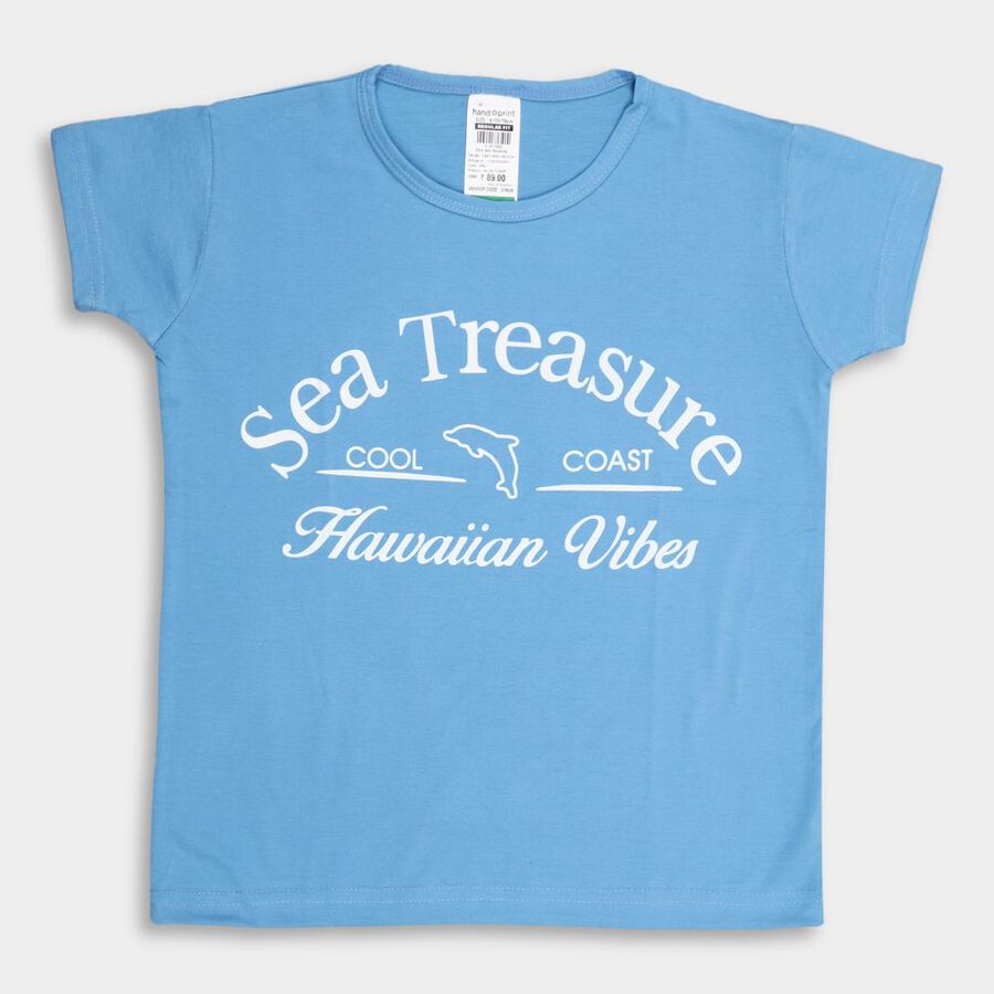 Girls' T-Shirt, Mid Blue, large image number null