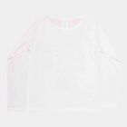 Girls Regular Round Neck Top, सफ़ेद, small image number null