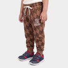 Boys Brown Jogger Fit Printed Pyjama, Brown, small