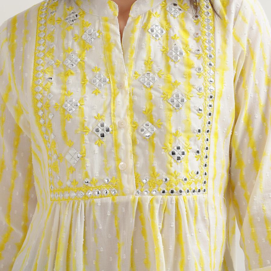 Ladies' 100% Cotton Kurti, Yellow, large image number null