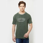 Cut & Sew Round Neck T-Shirt, Olive, small image number null