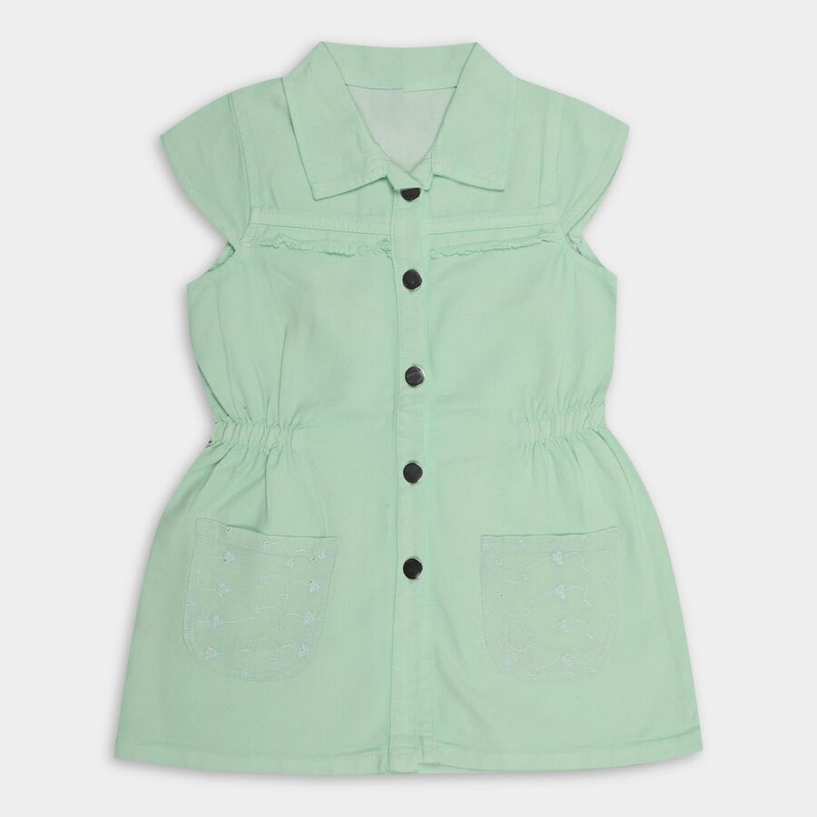 Girls' Frock , Light Green, large image number null