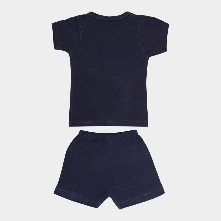 Infants Cotton Baba Suit, Navy Blue, large image number null