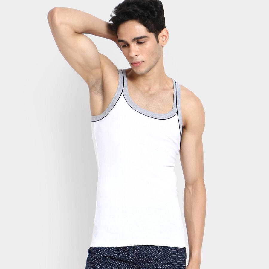 Men's 100% Cotton Gym T-Shirt, White, large image number null