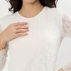 Women's Off-White Round Neck Casual Top, Off White, small