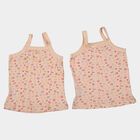 Girls Coral Cotton Square Neck Sleeveless Vest, मूँगा (कोरल), small