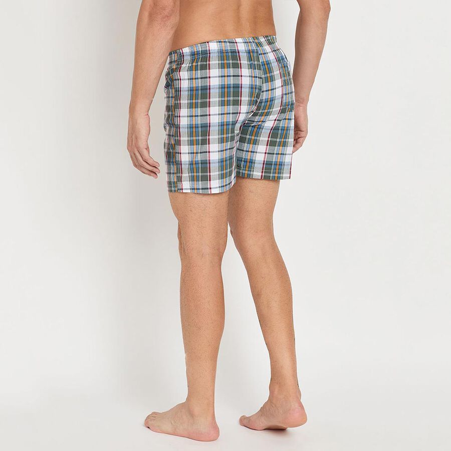 Men's 100% Cotton Boxers, मध्यम नीला, large image number null