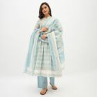 Ladies' 100% Cotton Kurta, Light Blue, small image number null