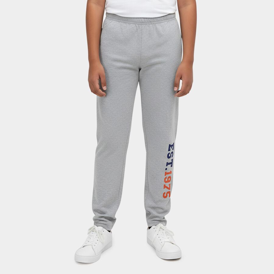 Boys' Light Grey Regular Fit Graphic Printed Pyjama, मिश्रित हल्का ग्रे, large