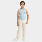 Girls Light Blue Round Neck Casual T-Shirt, हल्का नीला, small