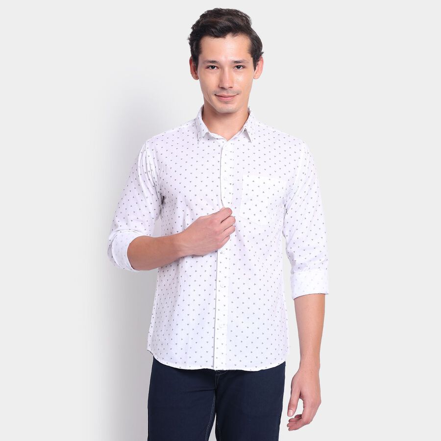 Men's 100% Cotton Casual Shirt, ऑफ व्हाइट, large image number null