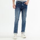 Men's Washed Blue Skinny Fit Jeans, Light Blue, small image number null