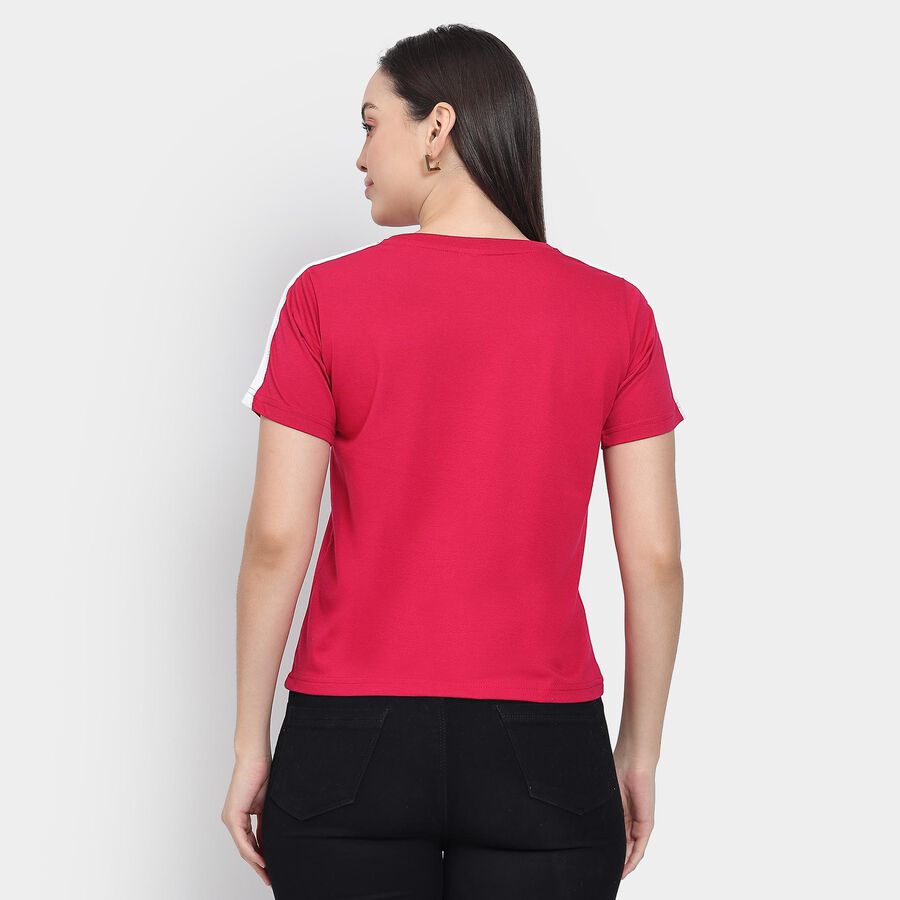 Ladies' Round Neck T-Shirt , रानी (फ्यूशिया), large image number null
