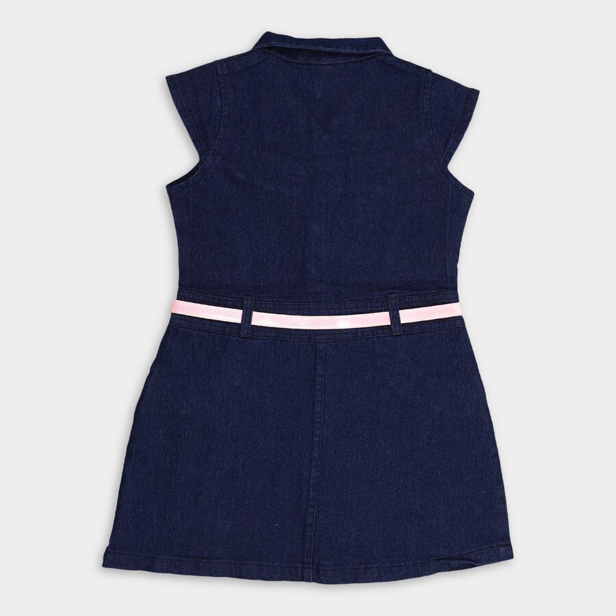 Girls' Frock, Dark Blue, large image number null