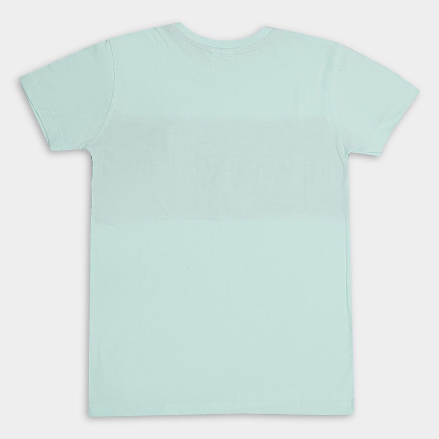 Boys' 100% Cotton Half Sleeves T-Shirt , Light Blue, large