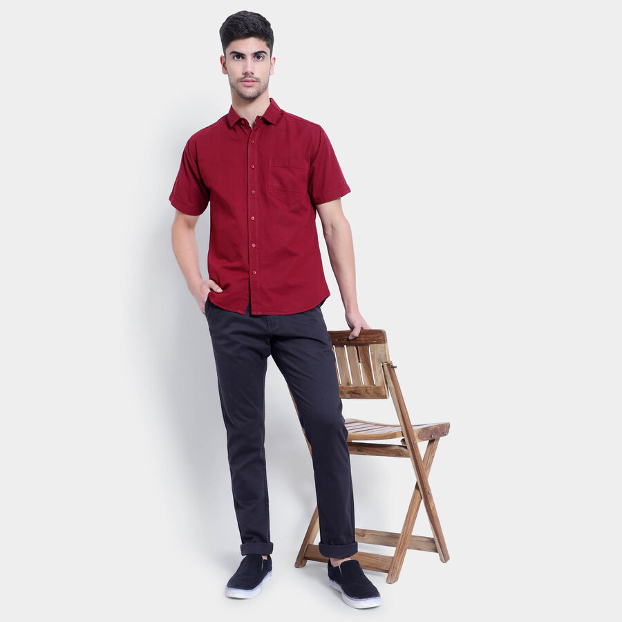 Cotton Solid Casual Shirt, Maroon, large image number null