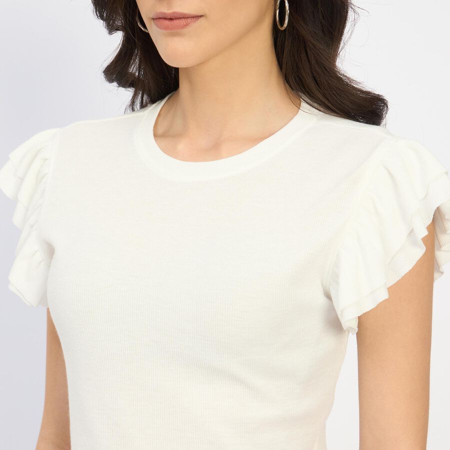 Ladies'  Crop  Top, White, large image number null