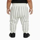 Infants White Striped Cotton Elastic Waist Pyjama, ऑफ व्हाइट, small image number null