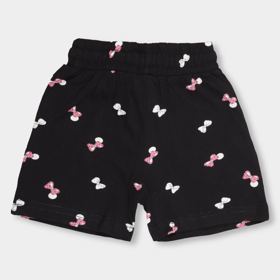 Girls' Black Printed Pull-Up Shorts, Black, large image number null