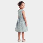 Girls' Light Blue Floral Printed Fit and Flare Frock, Light Blue, small