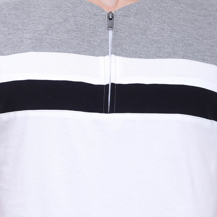Stripes Henley T-Shirt, White, large image number null