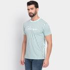 Men's 100% Cotton Round Neck Half Sleeves T-Shirt , Aqua, small