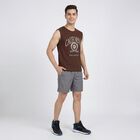 Men's Brown Cotton Crew Neck Casual T-Shirt, Brown, small
