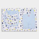 Infants' Cotton Gift Set 5 Pc&nbsp;Gift&nbsp;Set&nbsp;(Top, Shorts, Sheet, Cap, Bib), Light Blue, small