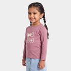 Girls Purple Round Neck Regular Top, Purple, small