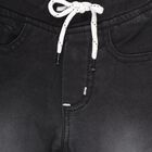 Boys Faded Black Regular Fit Elasticated Jeans, काला, small image number null