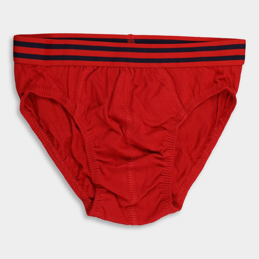 Boys' 100% Cotton Briefs, Red, large image number null