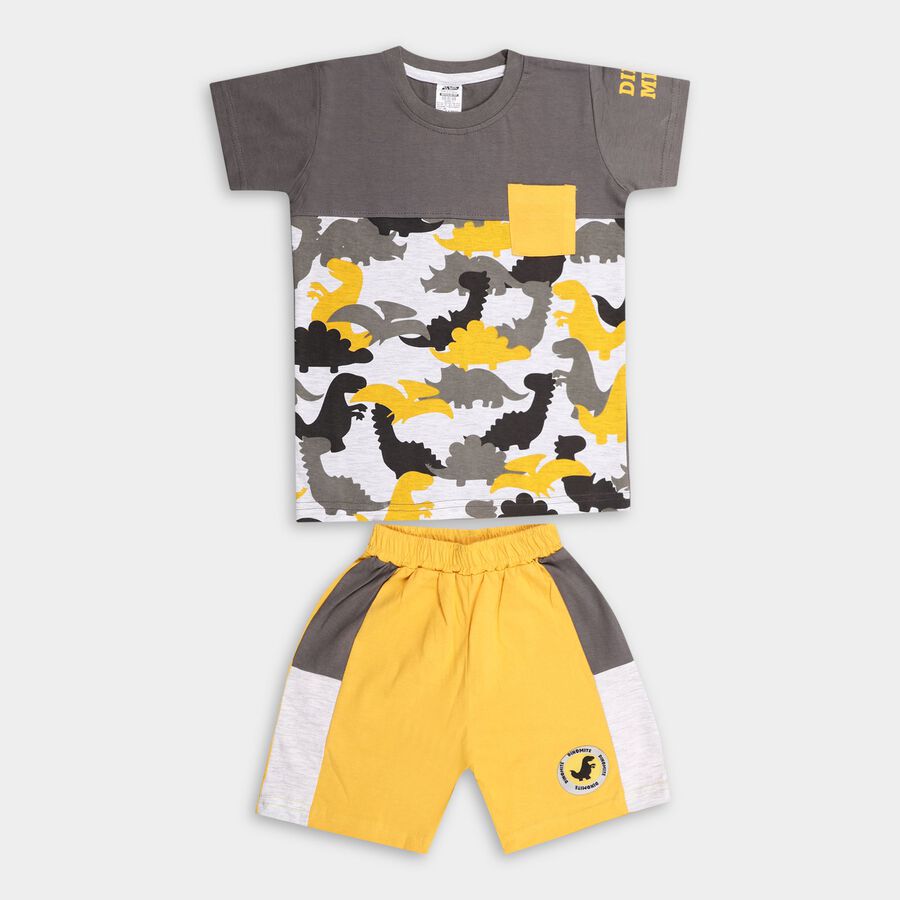 Boy's Knit Baba Suit, एक्रू मिश्रित, large image number null