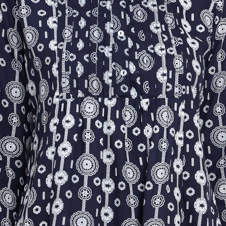 All Over Print Kurta, Navy Blue, large image number null