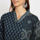 Ladies' 100% Cotton Ethnic Set, Dark Blue, small image number null