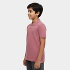 Boys' Pink Cotton Blend Round Neck Casual T-Shirt, गुलाबी, small