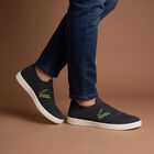 Men's Grey Slip-On Casual Sneakers, ग्रे, small