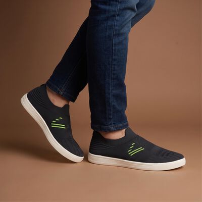 Men's Grey Slip-On Casual Sneakers