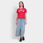 Ladies' 100% Cotton Crop  Top, गुलाबी, small image number null