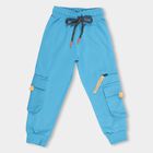 Boys Bright Sky Blue Cotton Blend Cargo Pyjama, टील ब्लू, small image number null