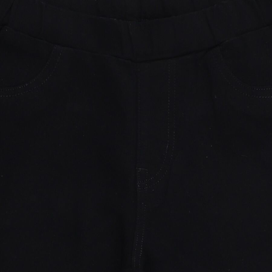 Girls' Jet Black Wide Leg Stretchable Jeans, काला, large image number null