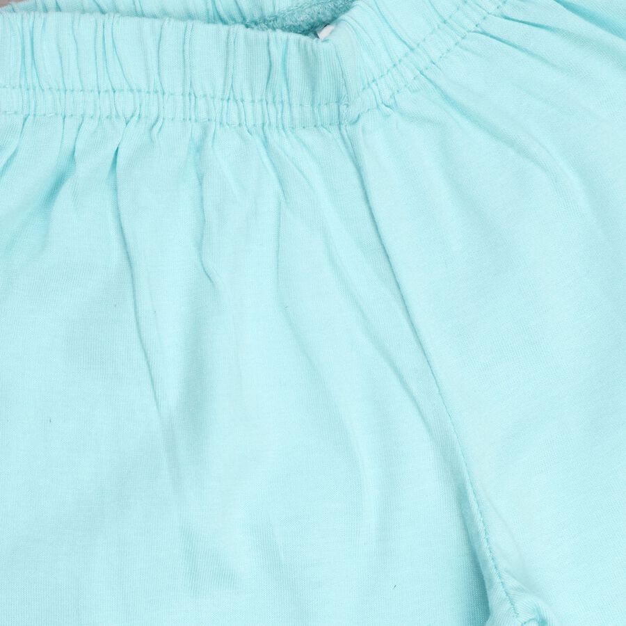 Girls' 100% Cotton Capri Set, एक्वा, large image number null