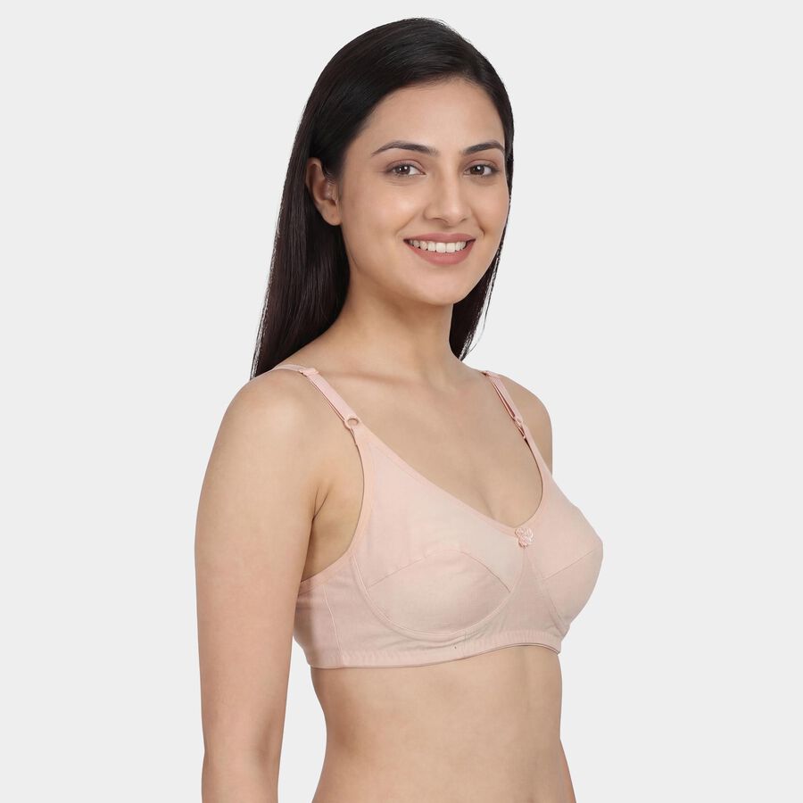 Women's Khaki Cotton V-Neck Classic Bra, Khaki, large