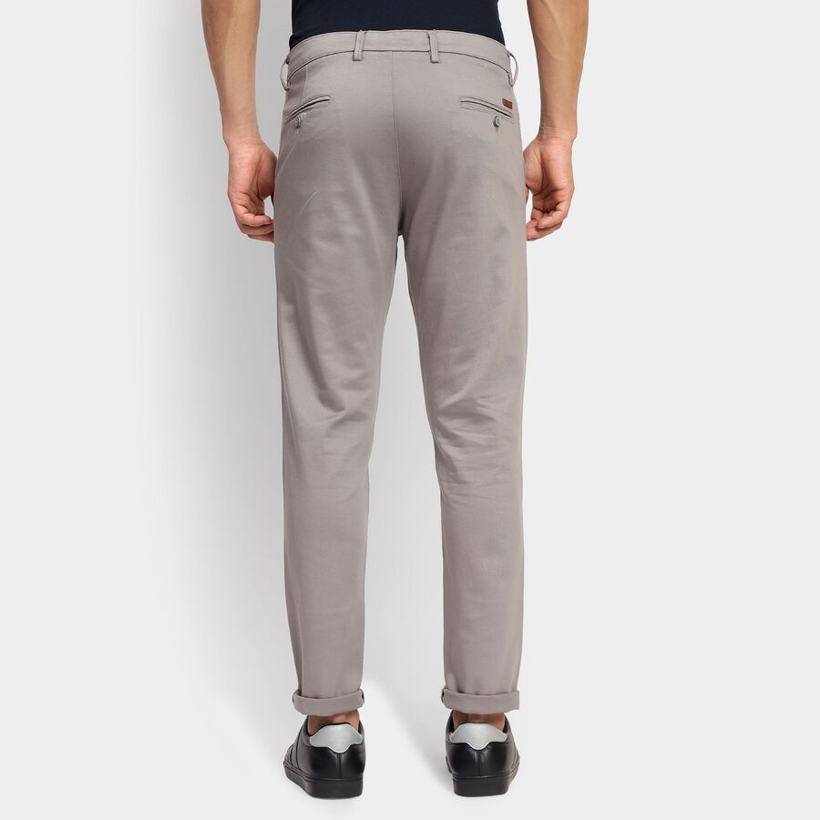 Men's Slim Fit Casual Trousers, हल्का ग्रे, large image number null