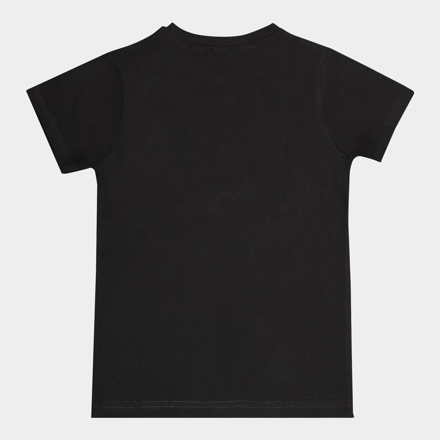 Boys Cotton T-Shirt, Black, large image number null