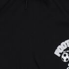 Boys Black Football Print Elastic Waist Bermuda Shorts, Black, small