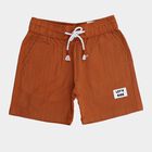 Boys' Rust Orange Ribbed Elastic Waist Bermuda Shorts, भूरा, small image number null