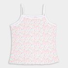 Girls' Bright Multicolor Cotton Spaghetti Neck Casual Vest, Light Green, small image number null