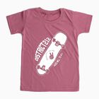 Boys Dusty Rose Pink Round Neck Casual T-Shirt, Pink, small image number null