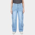 Women's Blue Wide Leg High-Rise Jeans, Light Blue, small